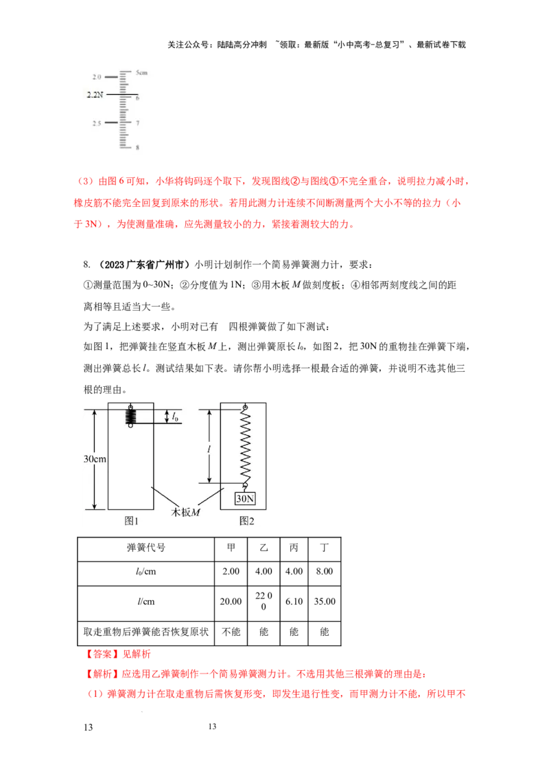 必考实验06.用弹簧测力计测量力（解析版）_02中考总复习（2026版更新中）_04-物理-中考总复习_2025年中考复习资料_2025年物理中考二轮复习21个必考12个常考实验三题型新考法专项精练