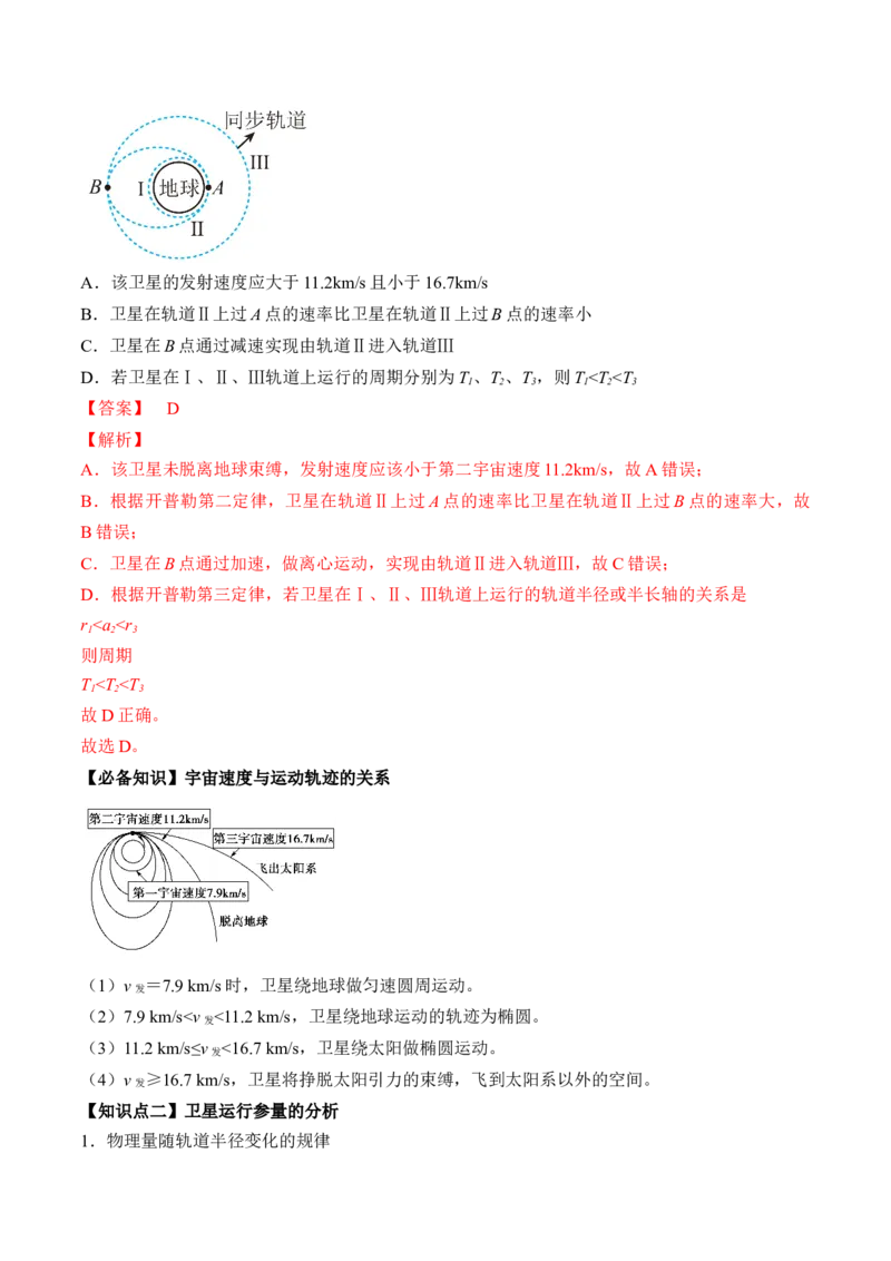 专题5.2　人造卫星　宇宙速度双星模型讲&mdash;&mdash;2023年高考物理一轮复习讲练测（新教材新高考通用）（解析版）_4.2025物理总复习_2023年新高复习资料_一轮复习