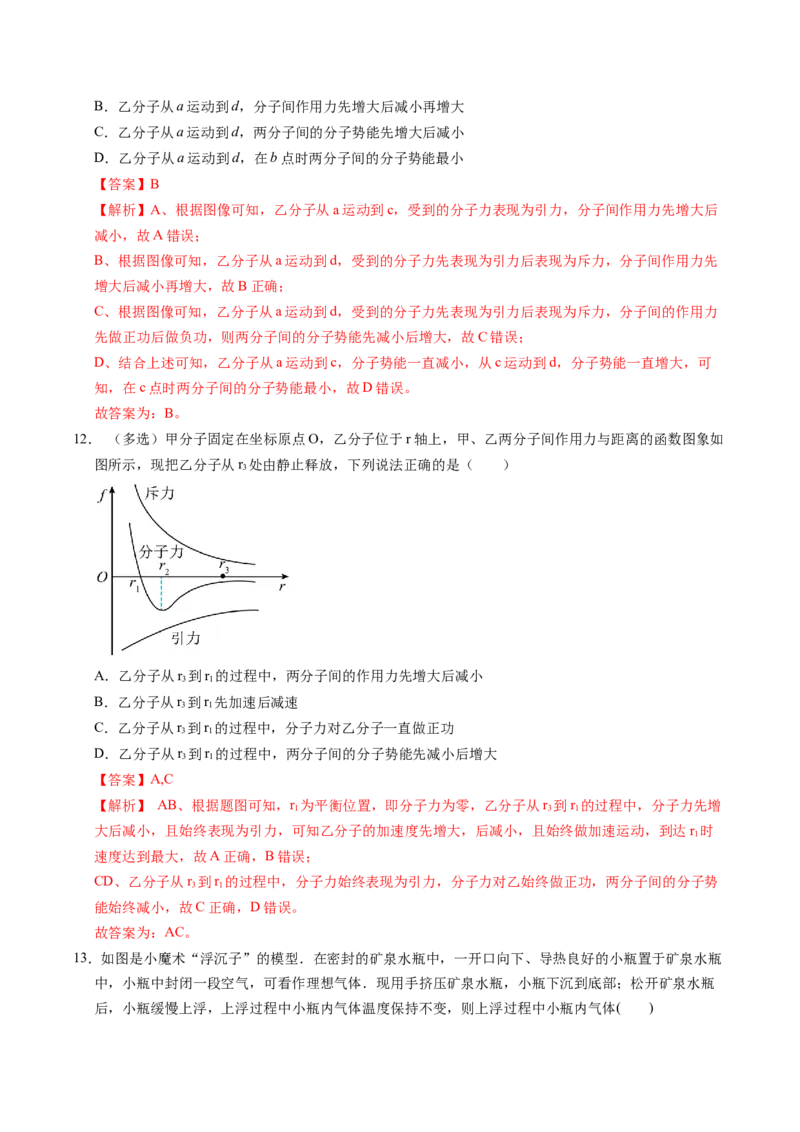 押第13、6题：热力学-备战2024年高考物理临考题号押题（辽宁、黑龙江、吉林专用）（解析版）_4.2025物理总复习_2024年新高考资料_5.2024三轮冲刺