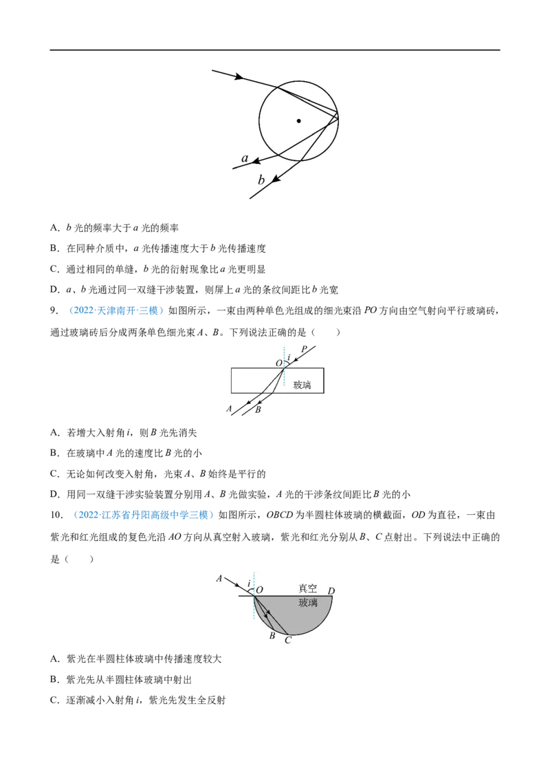 专题31光的折射、全反射&mdash;&mdash;全攻略备战2023年高考物理一轮重难点复习（原卷版）_4.2025物理总复习_2023年新高复习资料_一轮复习_全攻略备战2023年高考物理一轮重难点复习