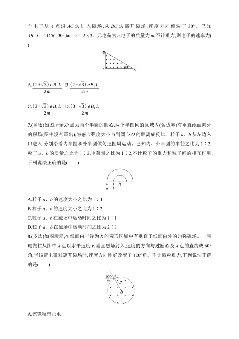 第11章　磁场第2讲　磁场对运动电荷的作用力_4.2025物理总复习_2025年新高考资料_一轮复习_2025人教版新教材物理高考第一轮基础练（完结）