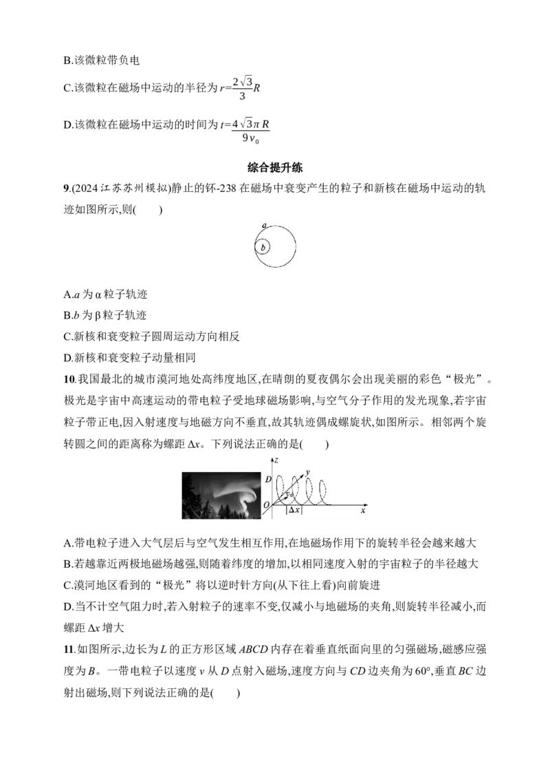 第11章　磁场第2讲　磁场对运动电荷的作用力_4.2025物理总复习_2025年新高考资料_一轮复习_2025人教版新教材物理高考第一轮基础练（完结）