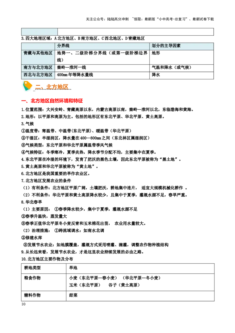 初中地理默写清单（中国地理二）-2025年中考地理知识点梳理_02中考总复习（2026版更新中）_09-地理-中考总复习_2025中考地理复习资料_2025年中考地理知识点_默写清单