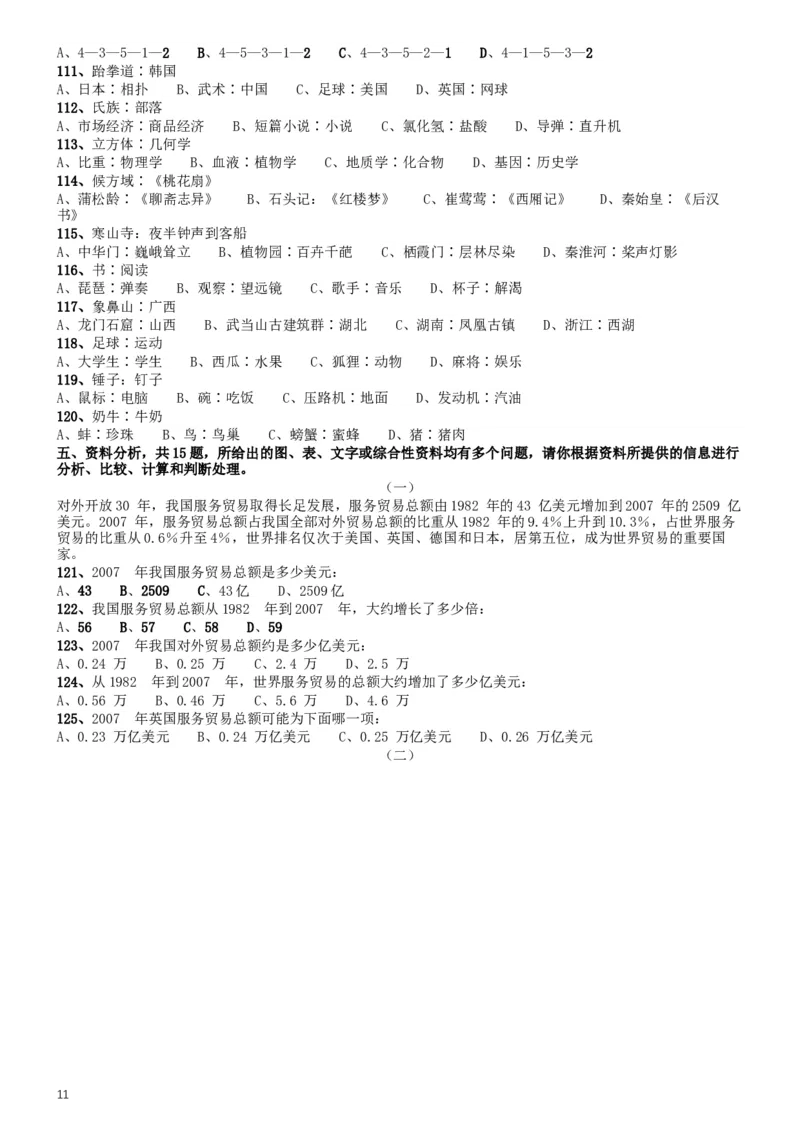 2009年广西省公务员考试《行测》卷_34省+国考真题_此文件夹为word版,不推荐使用_此word版为,不推荐使用_此word版为,不推荐使用_此word版为,不推荐使用