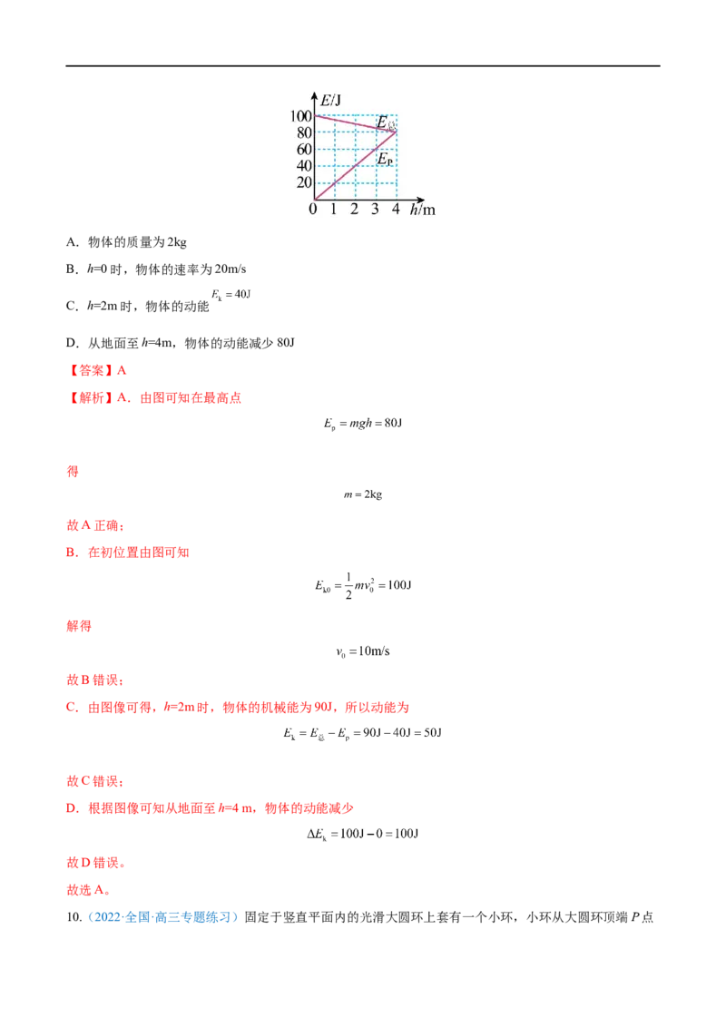 专题14机械能守恒定律及其应用&mdash;&mdash;全攻略备战2023年高考物理一轮重难点复习（解析版）_4.2025物理总复习_2023年新高复习资料_一轮复习_全攻略备战2023年高考物理一轮重难点复习