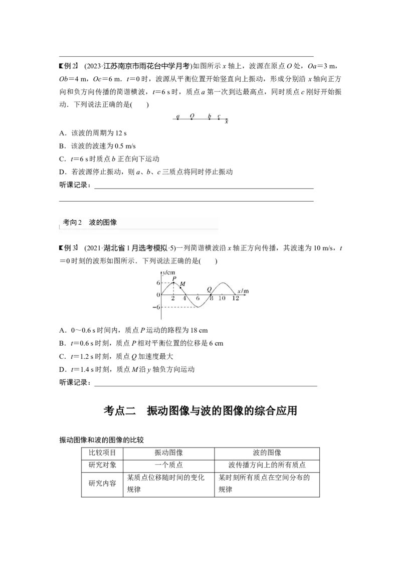 第8章第2讲　机械波_4.2025物理总复习_2024年新高考资料_1.2024一轮复习_2024年高考物理一轮复习讲义（新人教版）_学生版在此文件夹_大一轮复习讲义