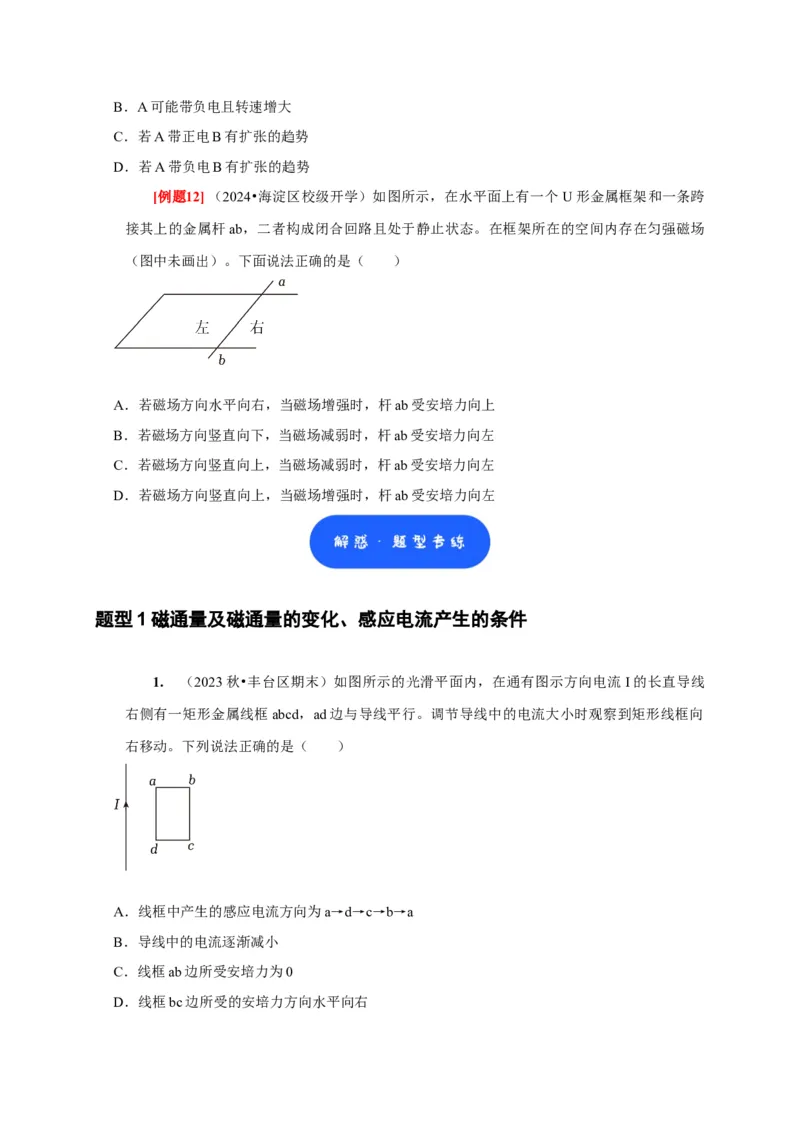 第23讲　电磁感应现象楞次定律（原卷版）_4.2025物理总复习_2025年新高考资料_一轮复习_2025届高考物理一轮复习考点精讲精练（全国通用）（完结）