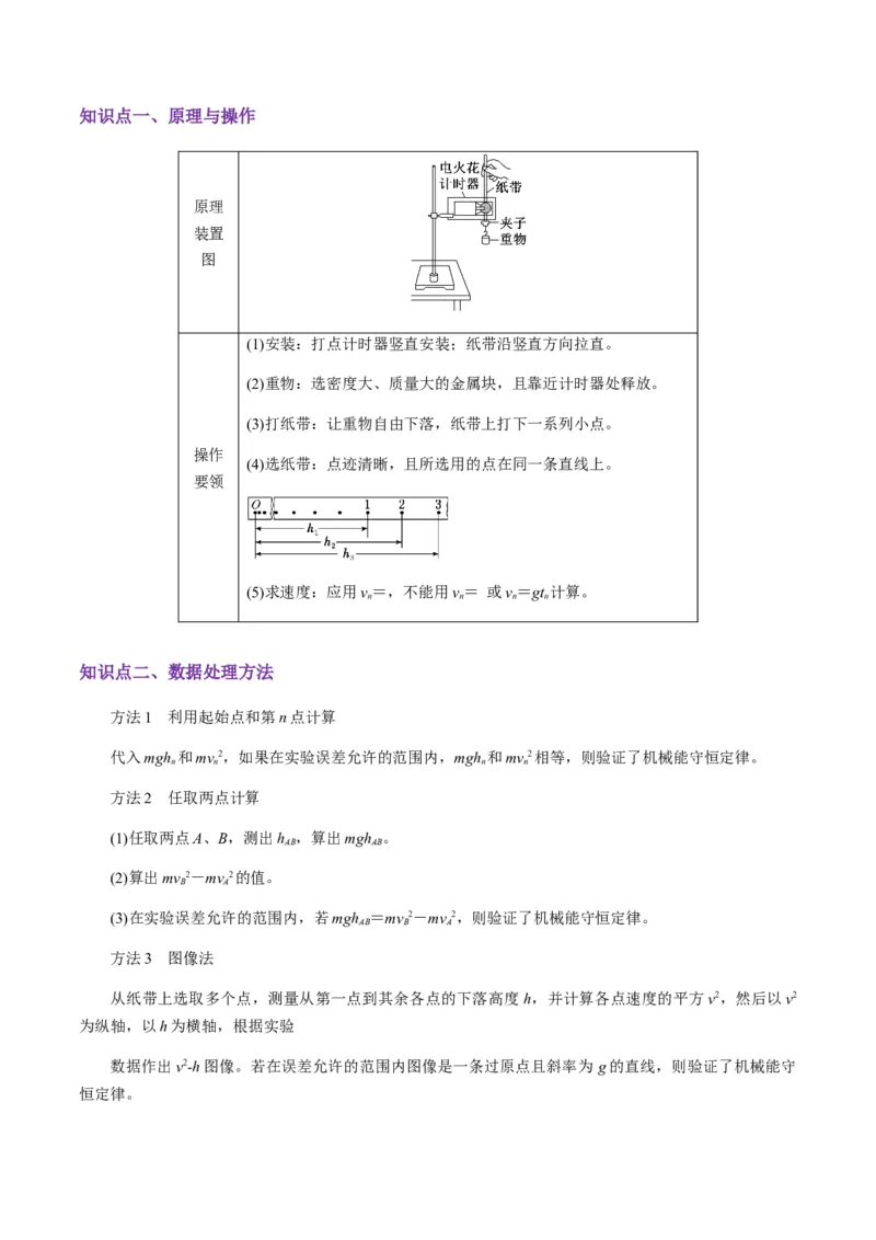 第24讲实验：验证机械能守恒定律（讲义）（解析版）_4.2025物理总复习_2025年新高考资料_一轮复习_2025年高考物理一轮复习讲练测（新教材新高考）