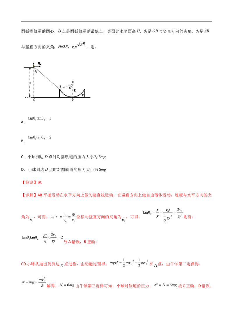 专题22平抛运动规律、平抛运动与约束面相结合问题（解析版）_4.2025物理总复习_2023年新高复习资料_一轮复习_2023届高三物理一轮复习多维度导学与分层专练