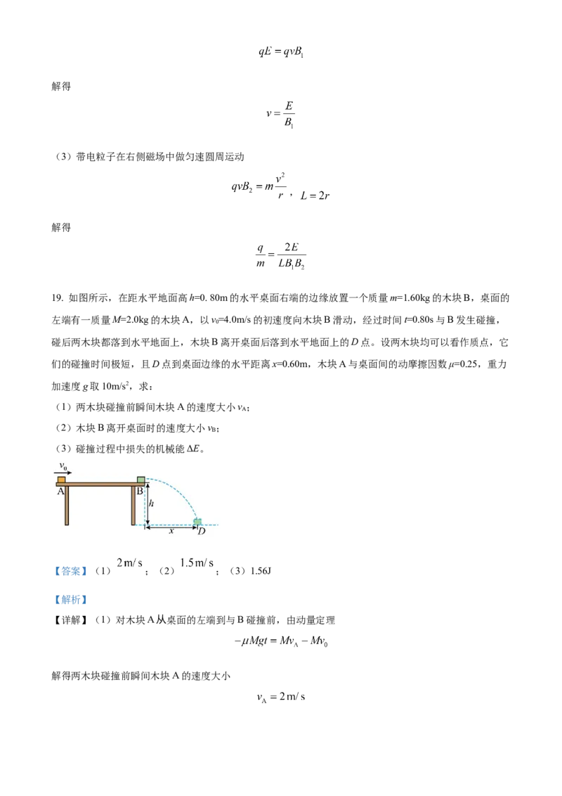 物理试题（解析版）_4.2025物理总复习_2023年新高复习资料_3物理高考模拟题_新高考_2023届北京市顺义区高三第一次统练(上学期期末)物理
