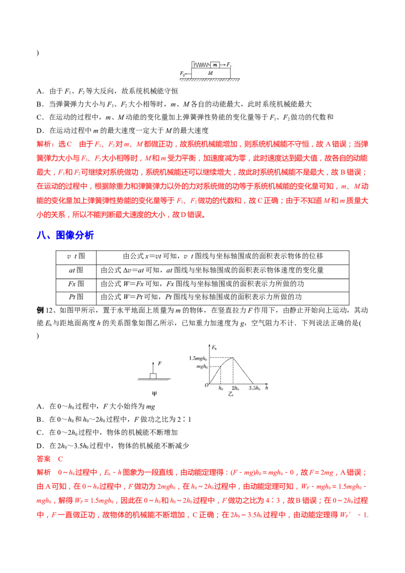 秘籍12功能关系热点问题综合-备战2023年高考物理抢分秘籍（新高考专用）（原卷版）_4.2025物理总复习_2023年新高复习资料_备战2023年高考物理抢分秘籍（新高考专用）
