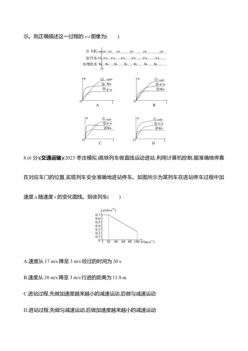 四：运动图像（含解析）_4.2025物理总复习_2025年新高考资料_专项复习_2025新高考物理核心素养测评（含解析）（完结）