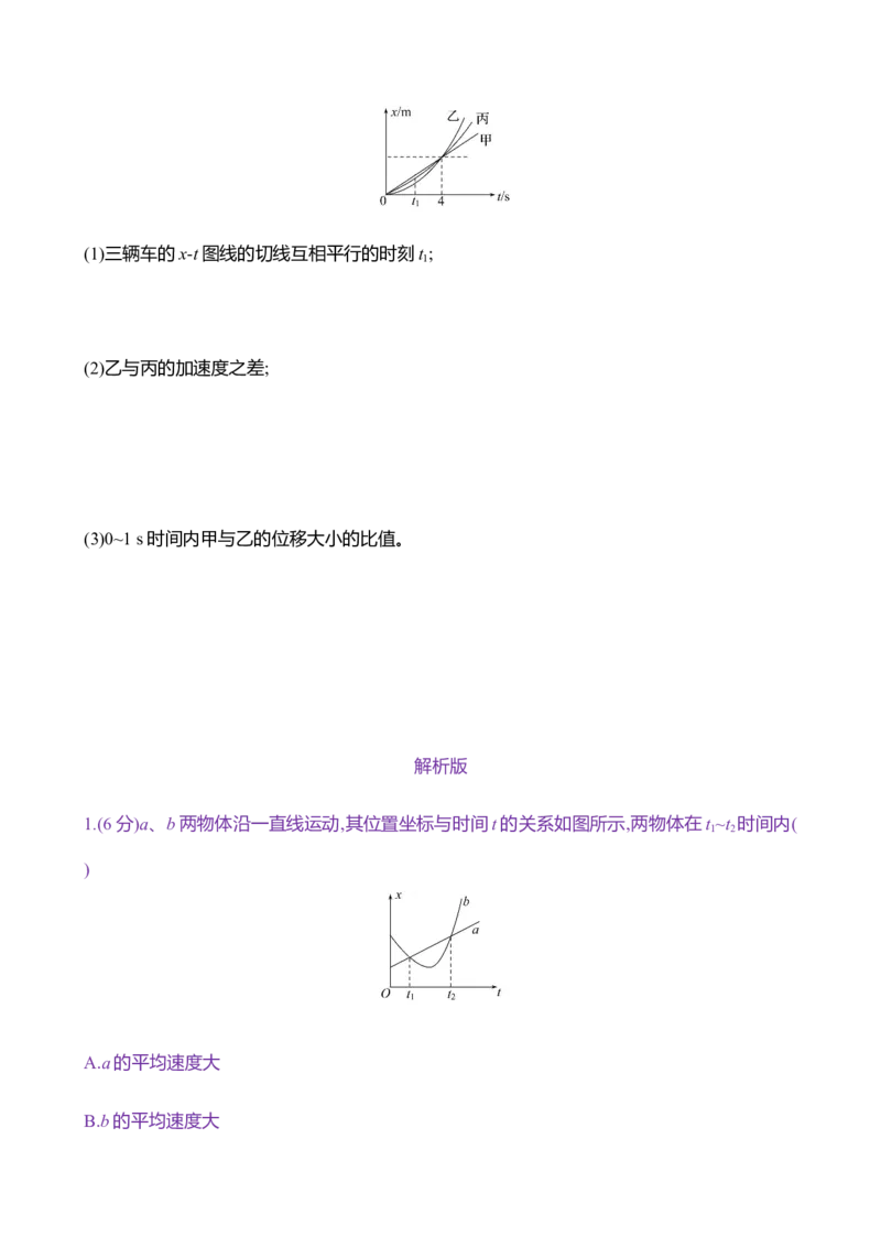 四：运动图像（含解析）_4.2025物理总复习_2025年新高考资料_专项复习_2025新高考物理核心素养测评（含解析）（完结）