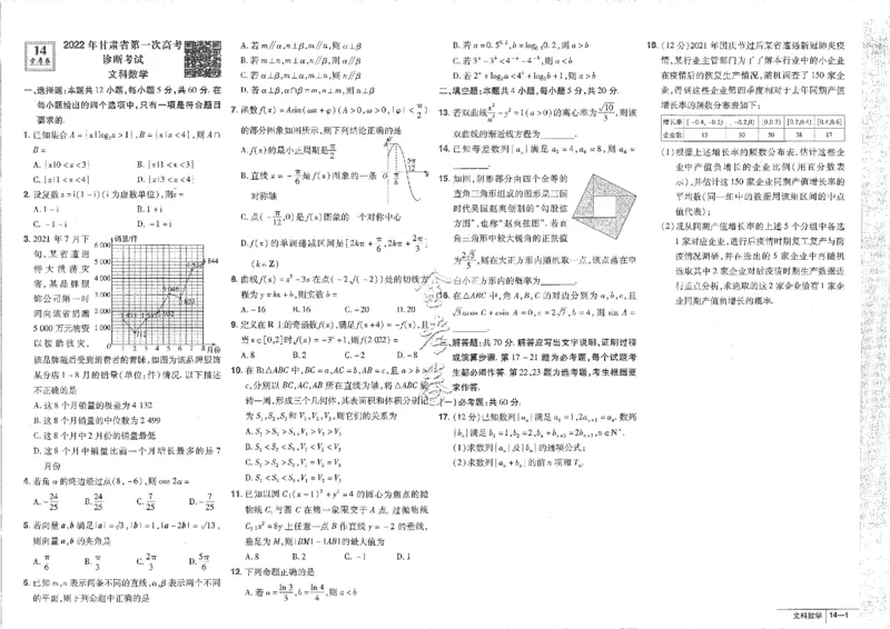 2023文科&mdash;金考卷45套_2.2025数学总复习_数学高考模拟题_2023年模拟题_老高考_文科数学全国甲卷2023金考卷