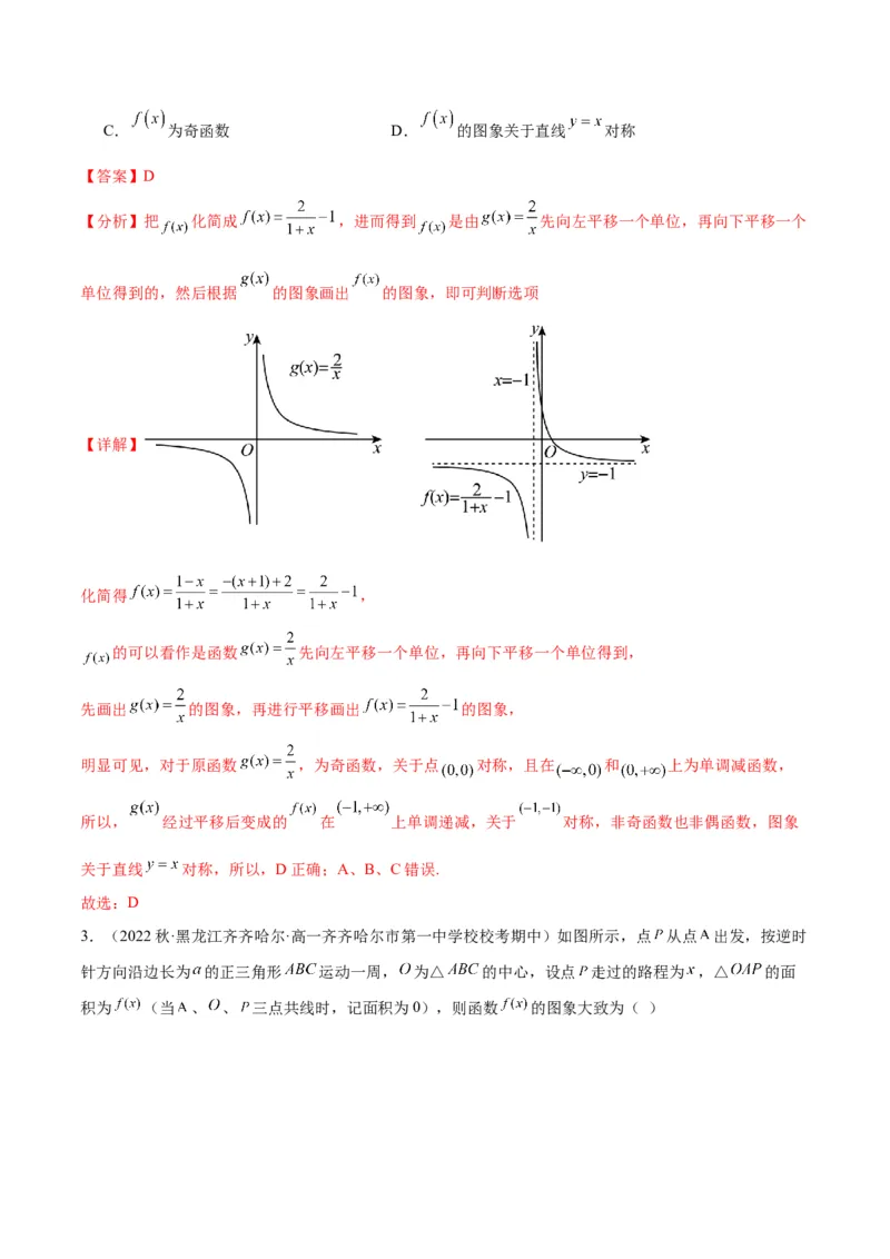 专项精练第10课函数图象-2024年新高考数学分层专项精练（解析版）_2.2025数学总复习_2024年新高考资料_3.2024专项复习_专项精练2024年新高考数学分层专项精练
