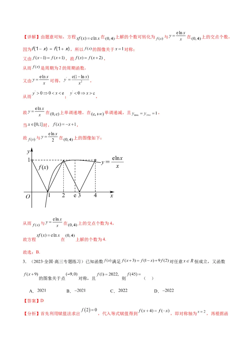 专项精练第10课函数图象-2024年新高考数学分层专项精练（解析版）_2.2025数学总复习_2024年新高考资料_3.2024专项复习_专项精练2024年新高考数学分层专项精练