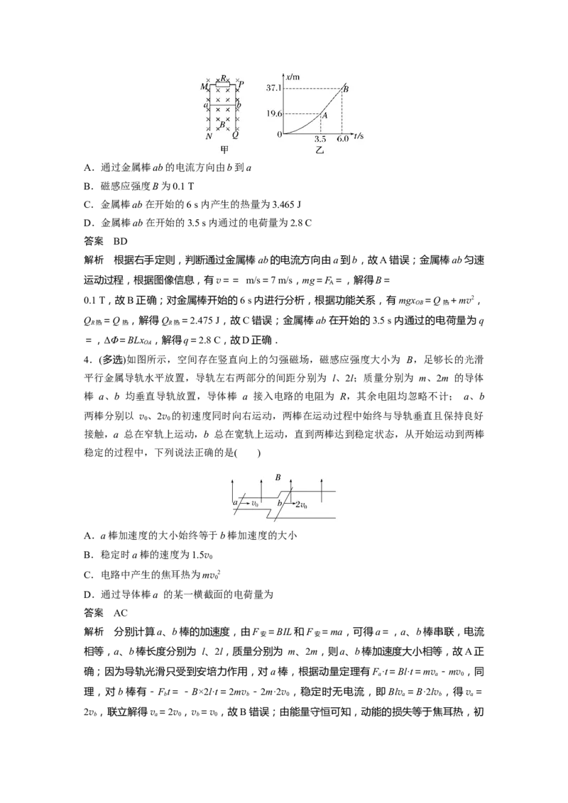 第11章专题强化25　动量观点在电磁感应中的应用2023年高考物理一轮复习(新高考新教材)_4.2025物理总复习_2023年新高复习资料_一轮复习_2023年新高考大一轮复习讲义