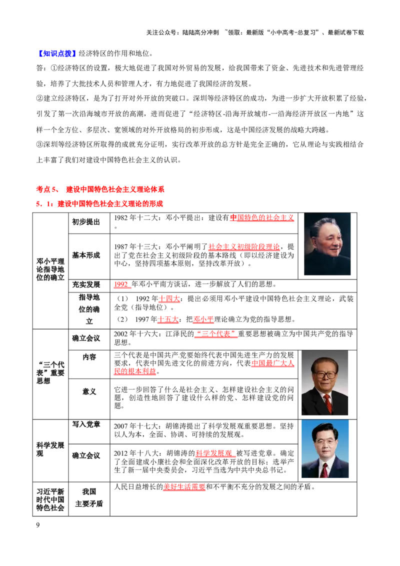 主题10+改革开放后（1978年至今）（历史时空+热词背诵+考点梳理+素养导向+命题预测）-2025年中考历史一轮知识点梳理_02中考总复习（2026版更新中）_06-历史-中考总复习_2025年中考复习资料
