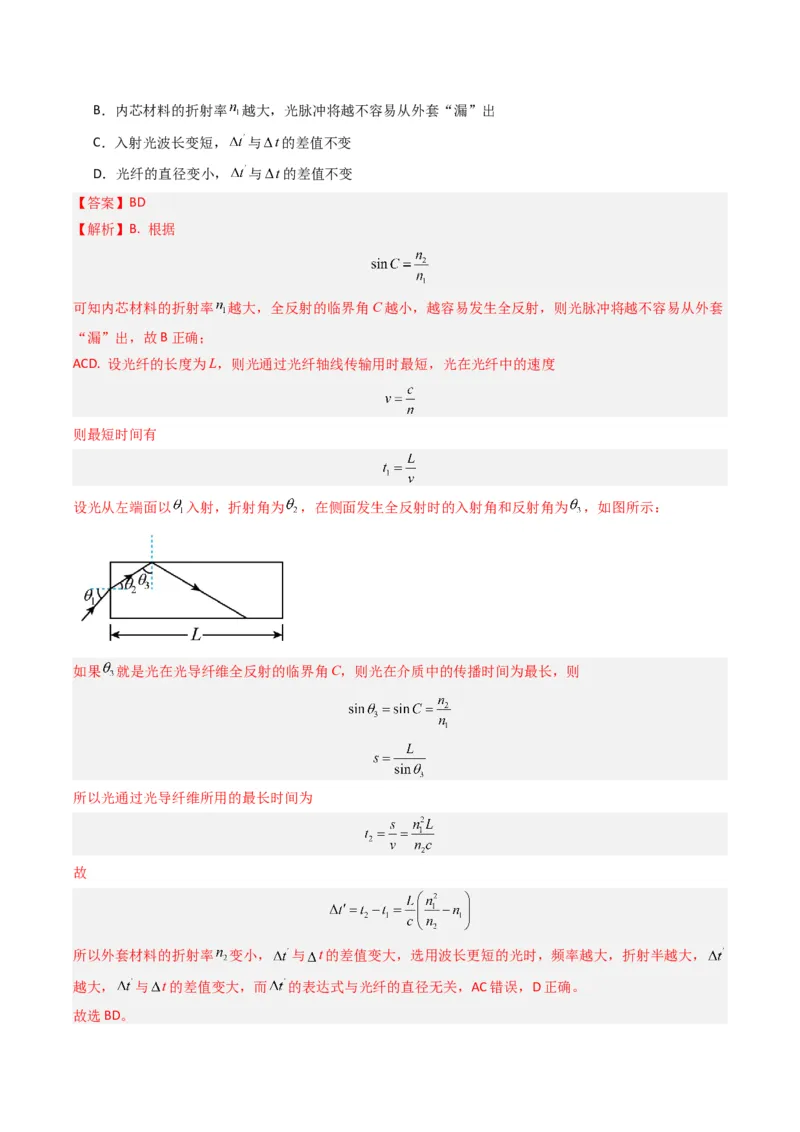 热点14光学中的常见模型（解析版）_4.2025物理总复习_2024年新高考资料_3.2024专项复习_2024年高考物理热点&middot;重点&middot;难点专练（新高考专用）