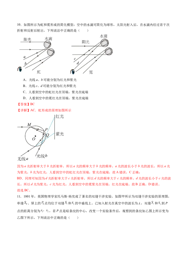 第十四章光学电磁波（测试）（解析版）_4.2025物理总复习_2024年新高考资料_1.2024一轮复习_2024年高考物理一轮复习讲练测（新教材新高考）_第十四章光学电磁波（测试）