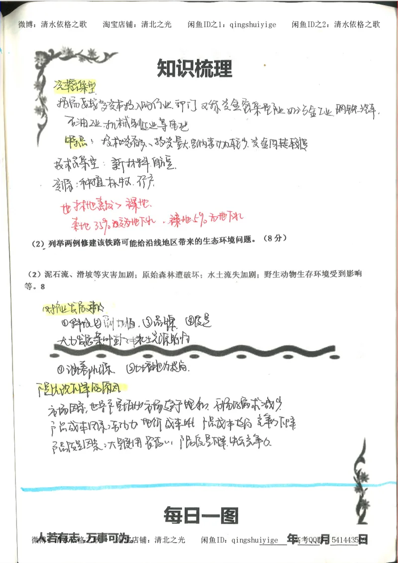 4.衡水中学高考积累与改错_地理（第4本）_162页_高中衡水学霸笔记_高中全部赠品_错题集高中九科_地理积累与改错