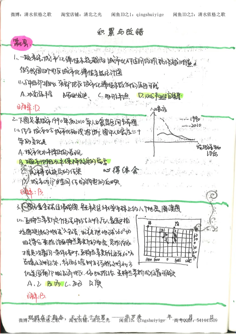 4.衡水中学高考积累与改错_地理（第4本）_162页_高中衡水学霸笔记_高中全部赠品_错题集高中九科_地理积累与改错
