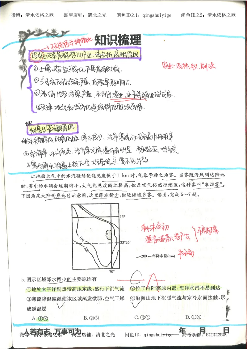 4.衡水中学高考积累与改错_地理（第4本）_162页_高中衡水学霸笔记_高中全部赠品_错题集高中九科_地理积累与改错