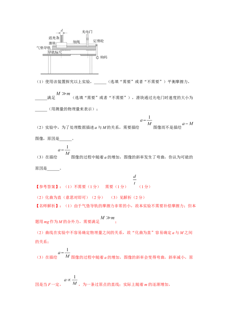 专题15.力学实验--2023高考二轮复习(解析版)_4.2025物理总复习_2023年新高复习资料_二轮复习_2023年高考物理二轮复习二十五专题精练287608825_专题15力学实验