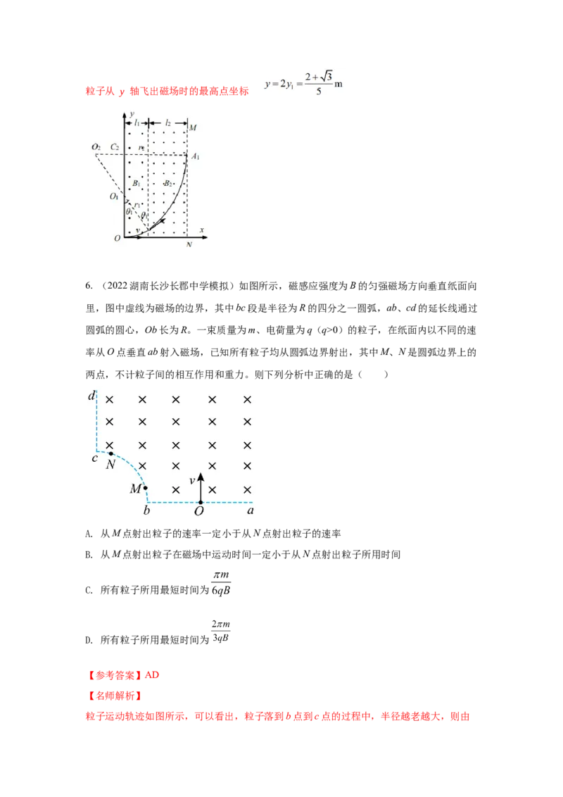 模型51旋转圆、放缩圆、磁聚焦模型（解析版）-2024高考物理二轮复习80模型最新模拟题专项训练_4.2025物理总复习_2024年新高考资料_2.2024二轮复习_51旋转圆放缩圆磁聚焦模型