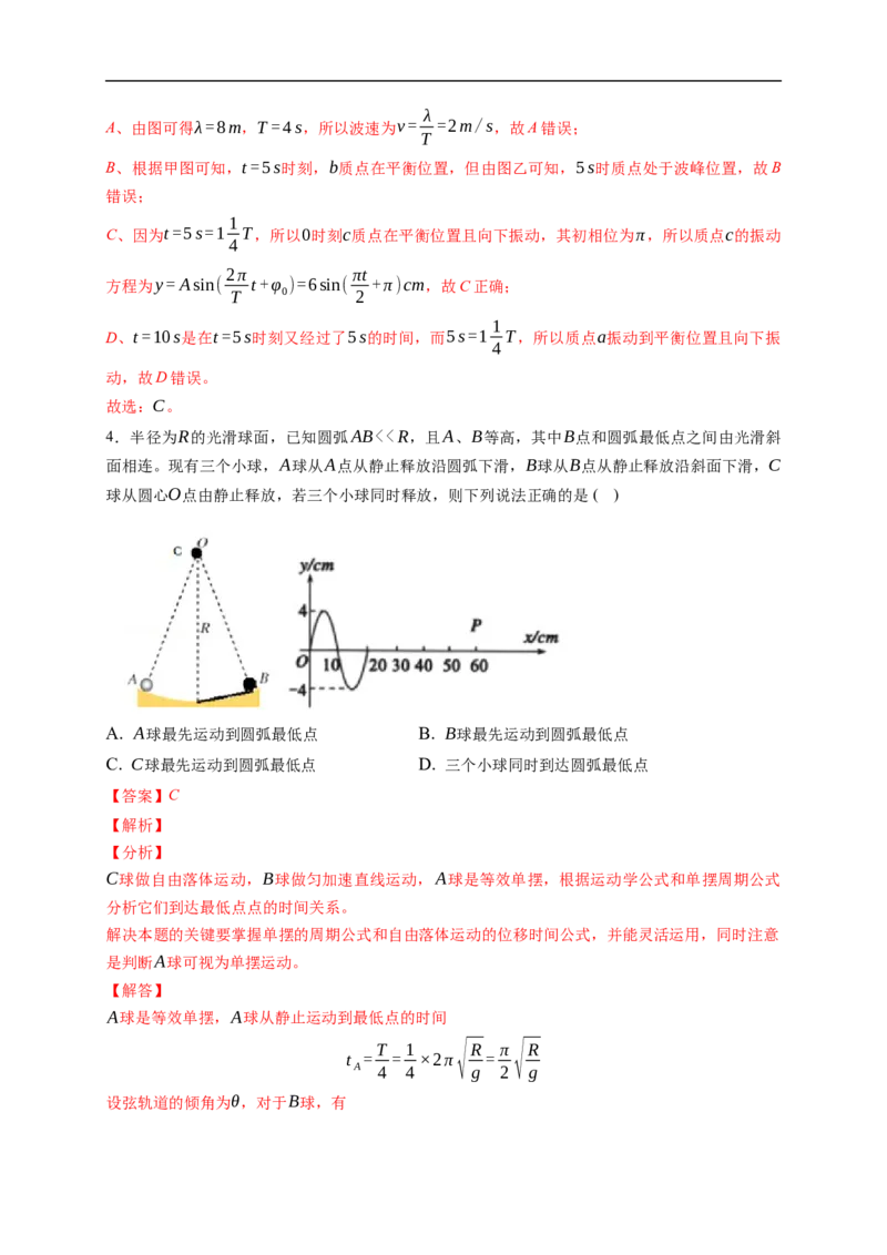第01练　机械振动（解析版）_4.2025物理总复习_2023年新高复习资料_一轮复习_2023年高考物理一轮复习小题多维练（新高考专用）_第十三章　机械振动与机械波_第01练机械振动