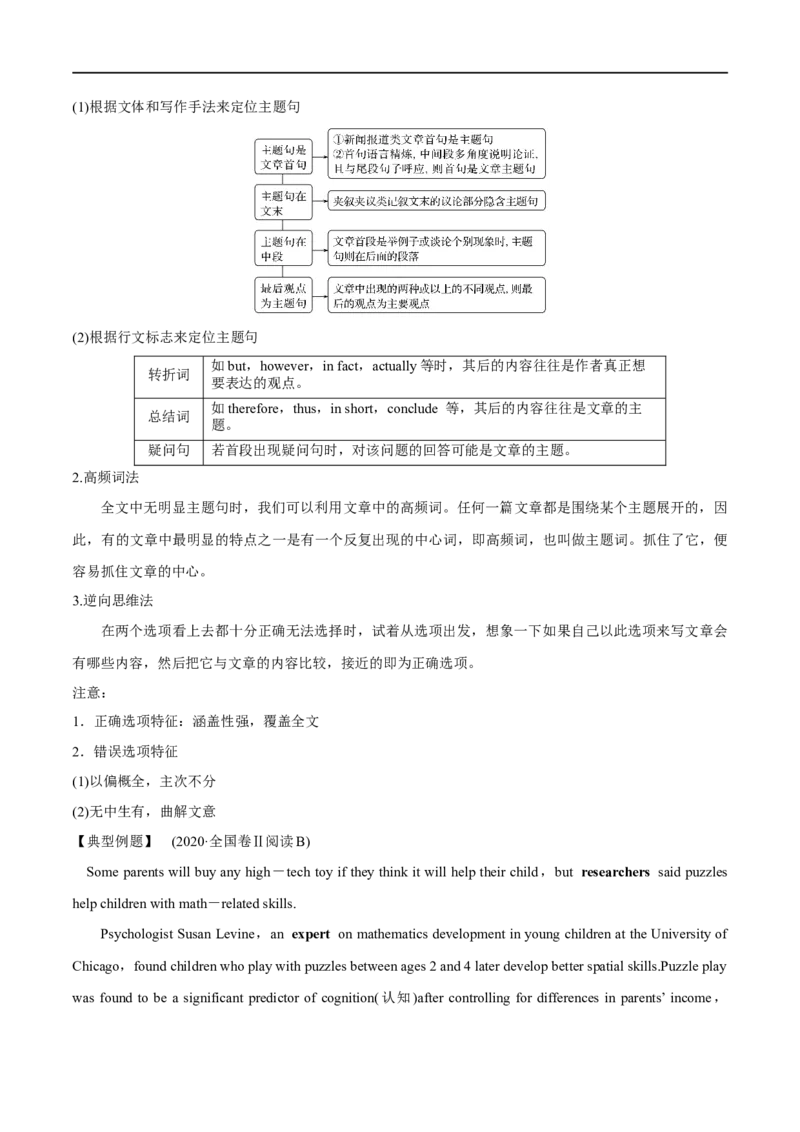 07阅读理解之主旨大意题解读(学生版)-2023年高考英语一轮复习基础知识+基本能力双清(通用版)_3.2025英语总复习_赠品通用版（老高考）复习资料_一轮复习
