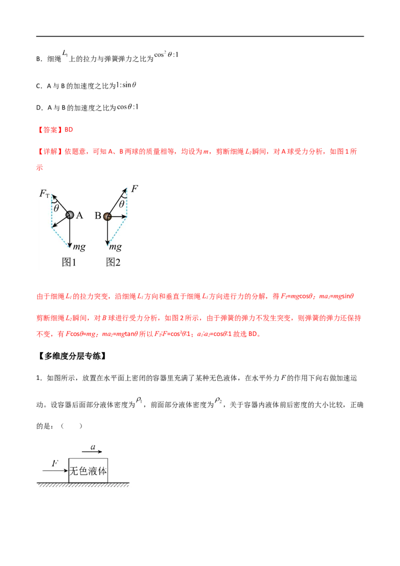 专题14牛顿三大定律（解析版）_4.2025物理总复习_2023年新高复习资料_一轮复习_2023届高三物理一轮复习多维度导学与分层专练