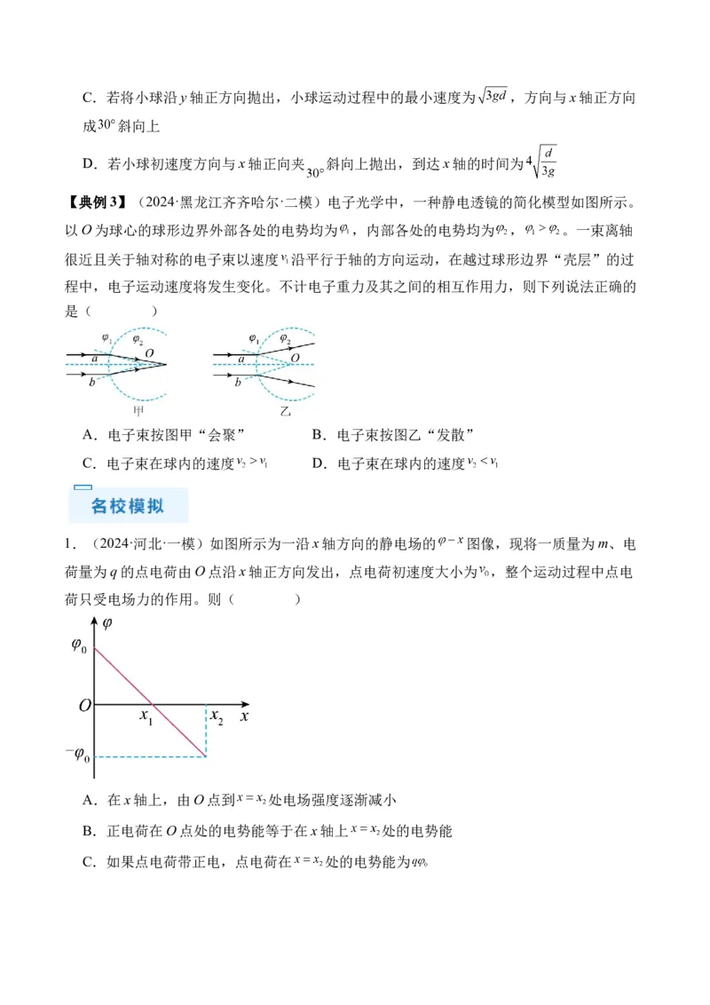 秘籍10电场中的功能关系和图像问题（原卷版）-备战2024年高考物理抢分秘籍_4.2025物理总复习_2024年新高考资料_5.2024三轮冲刺_备战2024年高考物理抢分秘籍（新高考通用）321489818
