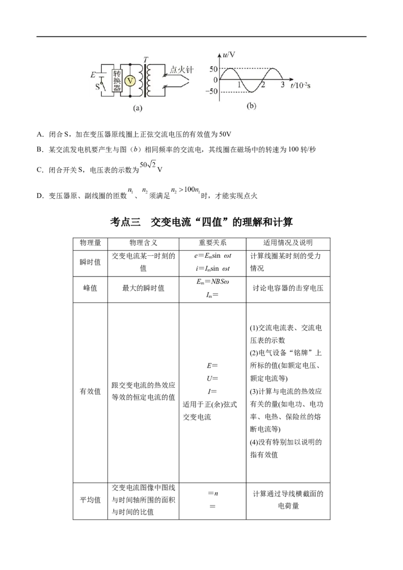 专题27交变电流的产生和描述&mdash;&mdash;全攻略备战2023年高考物理一轮重难点复习（原卷版）_4.2025物理总复习_2023年新高复习资料_一轮复习_全攻略备战2023年高考物理一轮重难点复习