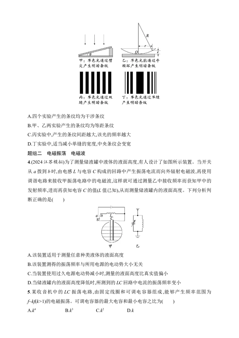 第14章　光学　电磁波　相对论第2讲　光的干涉、衍射和偏振　电磁波　相对论_4.2025物理总复习_2025年新高考资料_一轮复习_2025人教版新教材物理高考第一轮基础练（完结）