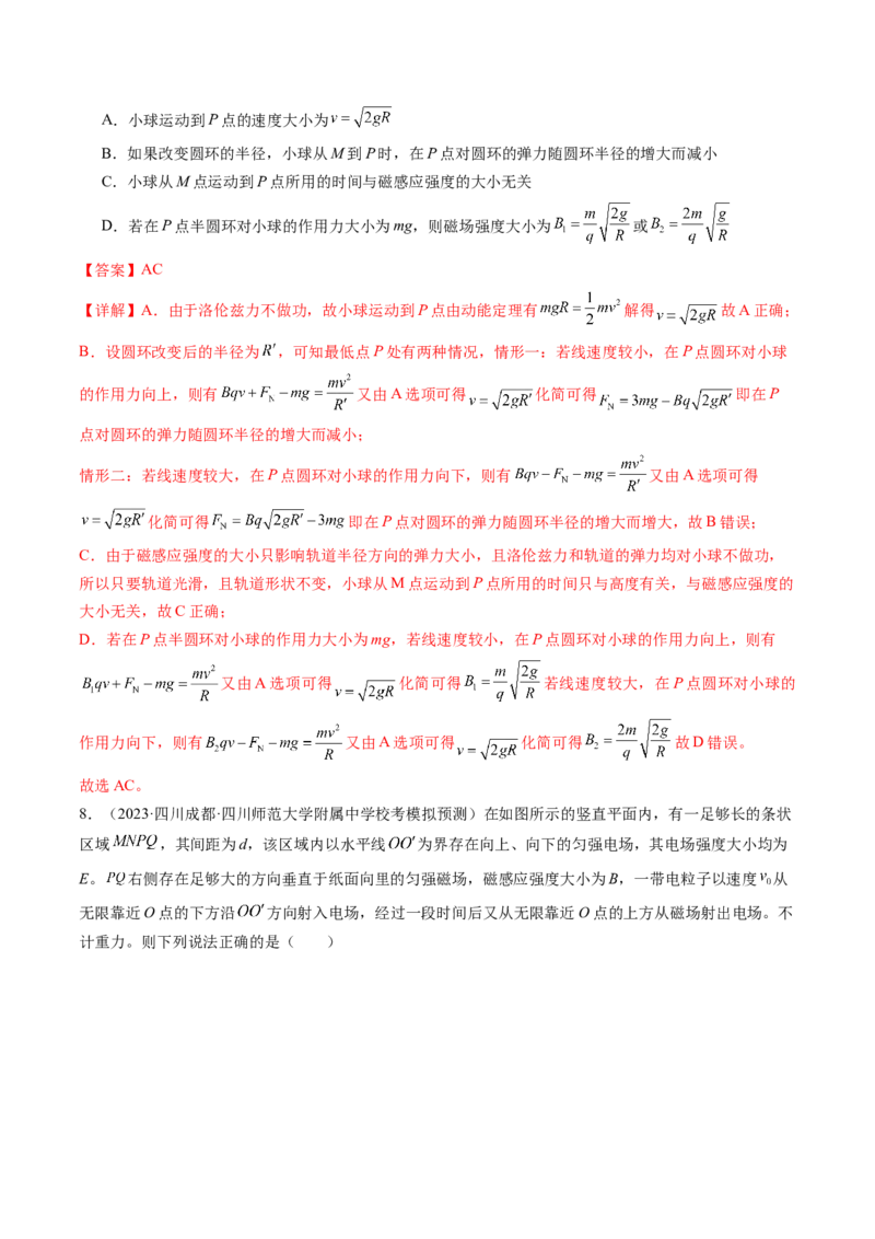 第53讲带电粒子在复合场中的运动（练习）（解析版）_4.2025物理总复习_2024年新高考资料_1.2024一轮复习_2024年高考物理一轮复习讲练测（新教材新高考）