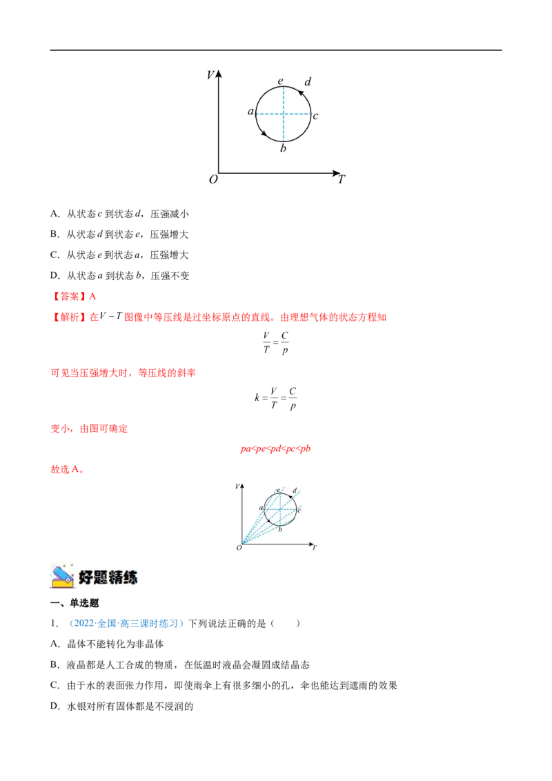 专题34固体、液体和气体&mdash;&mdash;全攻略备战2023年高考物理一轮重难点复习（解析版）_4.2025物理总复习_2023年新高复习资料_一轮复习_全攻略备战2023年高考物理一轮重难点复习