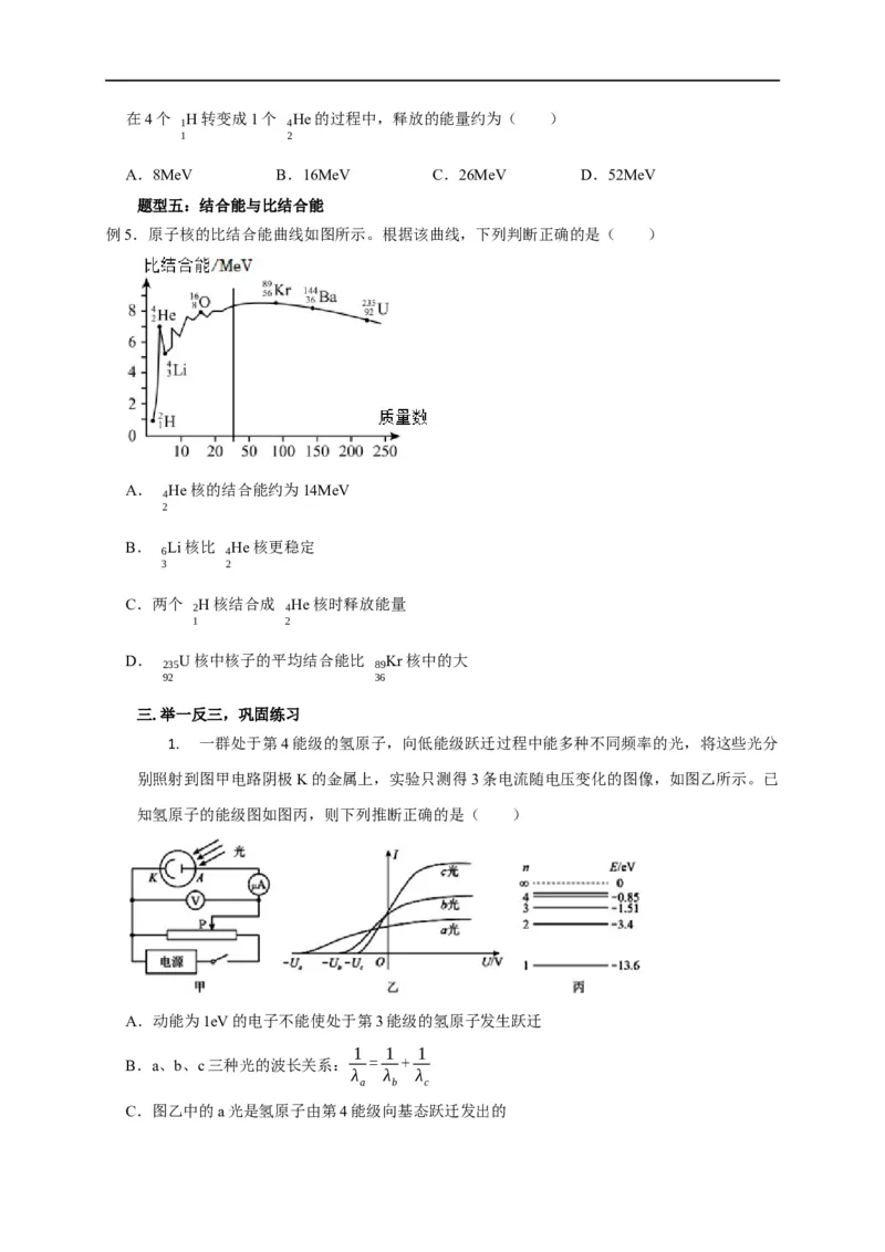 第101讲原子与原子核（玻尔模型与核反应）（原卷版）_4.2025物理总复习_2023年新高复习资料_专项复习_2023届高三物理高考复习101微专题模型精讲精练
