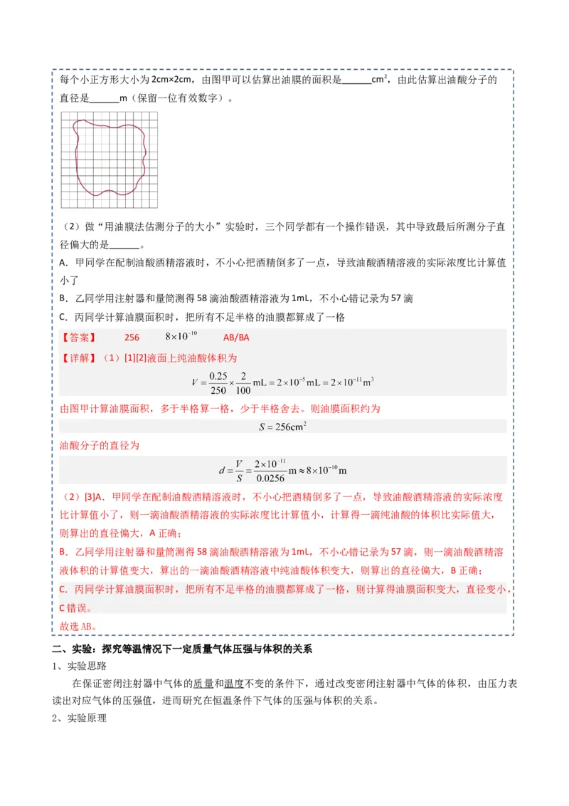 专题20光学、热学实验（解析版）_4.2025物理总复习_2025年新高考资料_一轮复习_2025年高考物理一轮复习知识清单