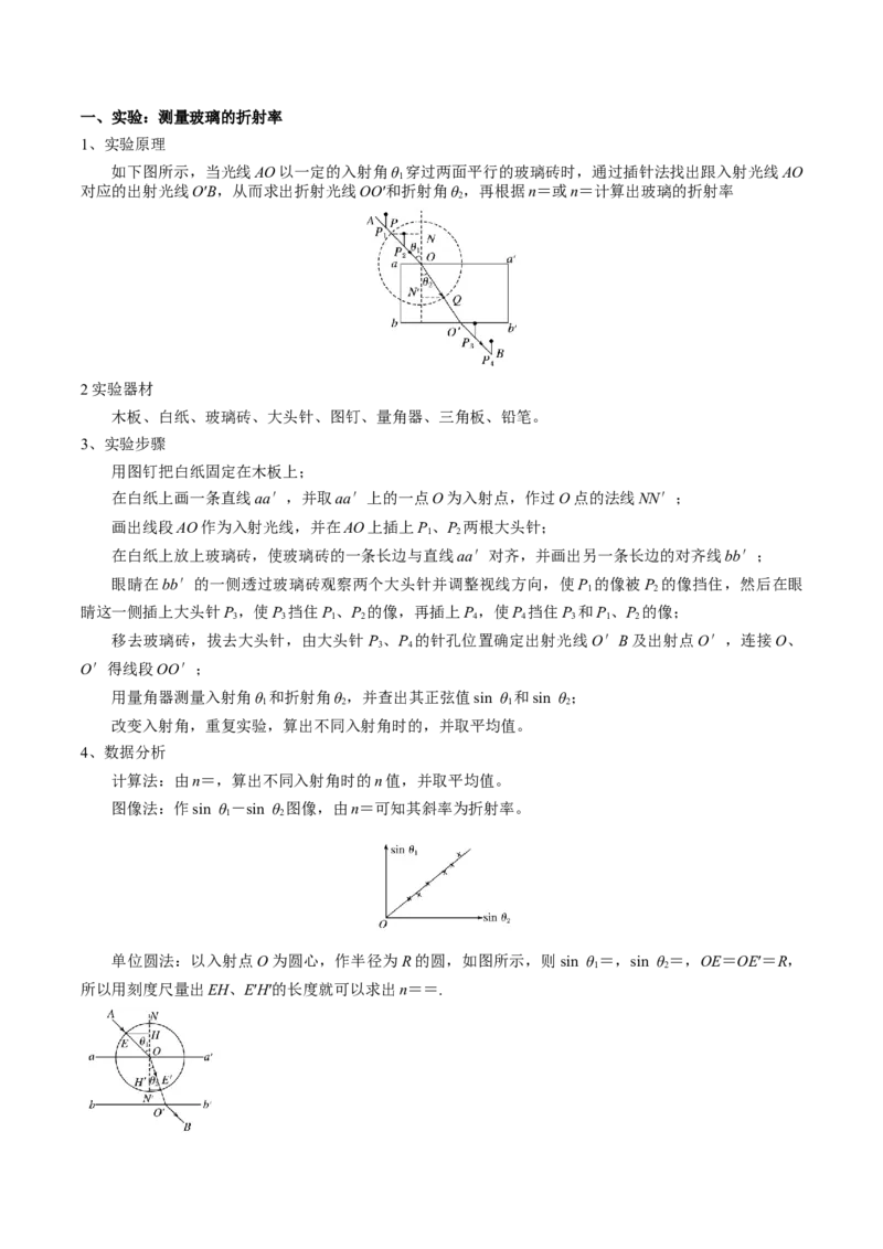 专题20光学、热学实验（解析版）_4.2025物理总复习_2025年新高考资料_一轮复习_2025年高考物理一轮复习知识清单