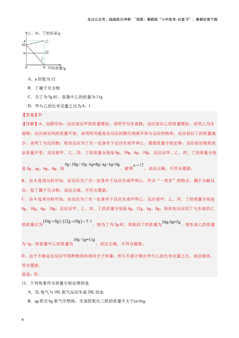 主题一物质的化学变化（测试）（解析版）_02中考总复习（2026版更新中）_05-化学-中考总复习_2025年中考复习资料_2025中考二轮课件ppt+讲义+练习化学_测试