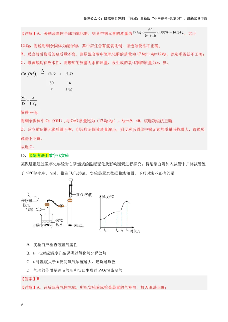 主题一物质的化学变化（测试）（解析版）_02中考总复习（2026版更新中）_05-化学-中考总复习_2025年中考复习资料_2025中考二轮课件ppt+讲义+练习化学_测试