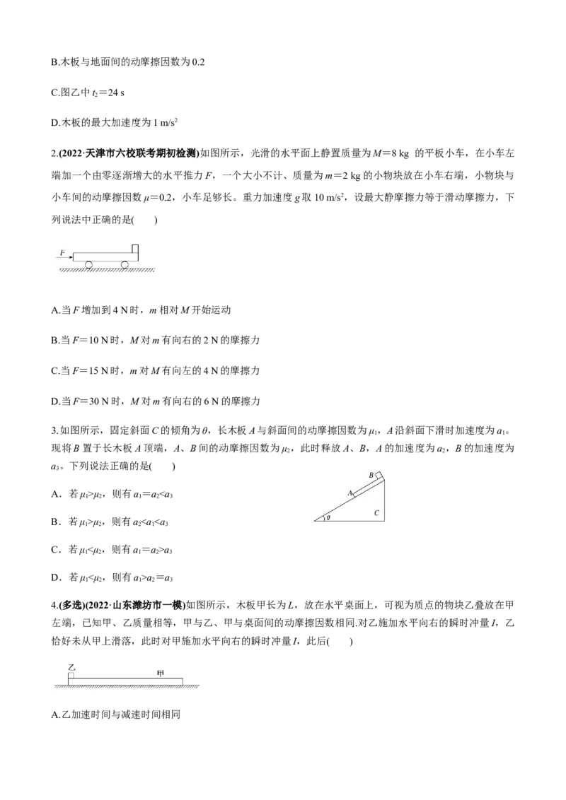 专题4.3板块模型（原卷版）_4.2025物理总复习_2023年新高复习资料_二轮复习_2023届高考物理二、三轮复习总攻略290387341_专题4.3板块模型-2023届高考物理二、三轮复习总攻略