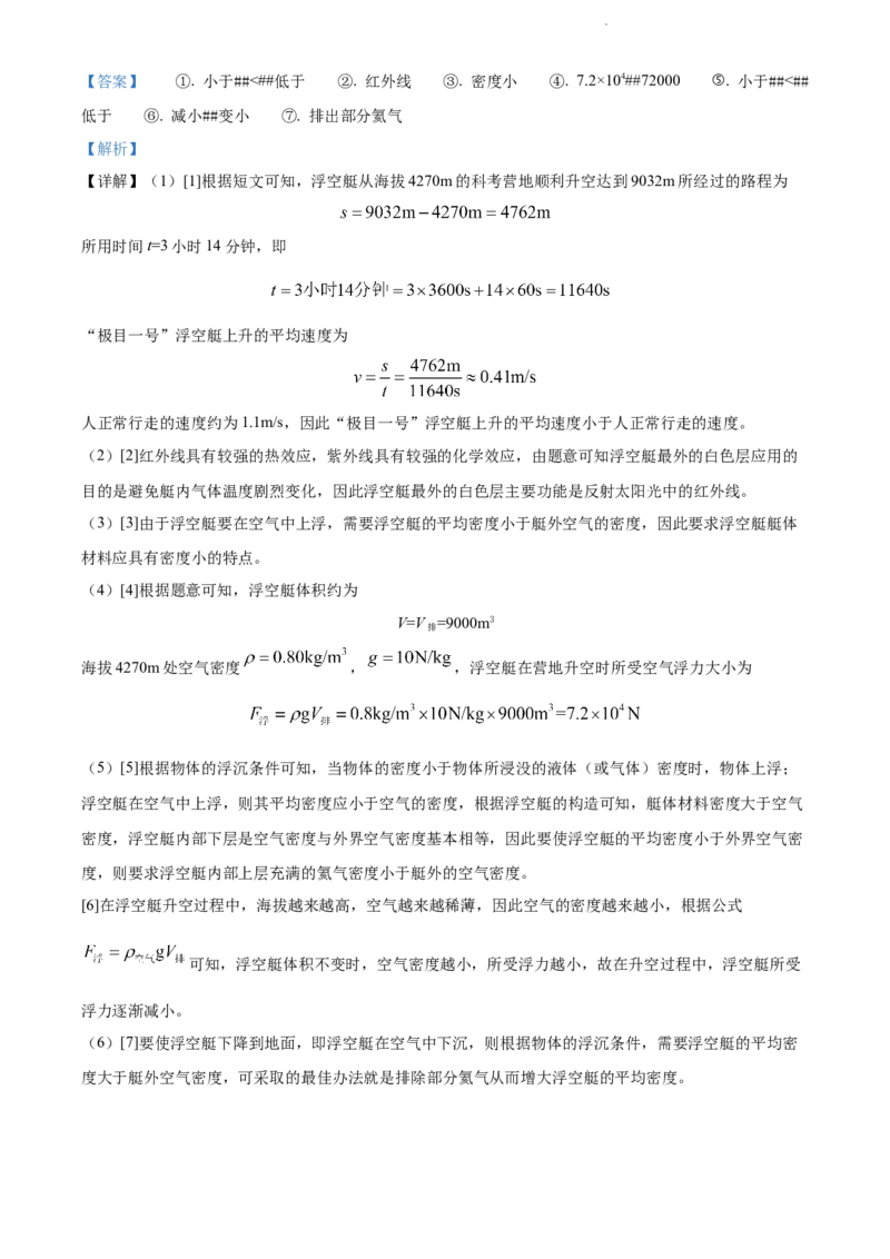 精品解析：2022年江苏省扬州市中考物理真题（解析版）_江苏省中考_01江苏省13市中考历年真题2008-2025新_、中考全套_江苏省中考历年真题_江苏省中考物理2008-2024