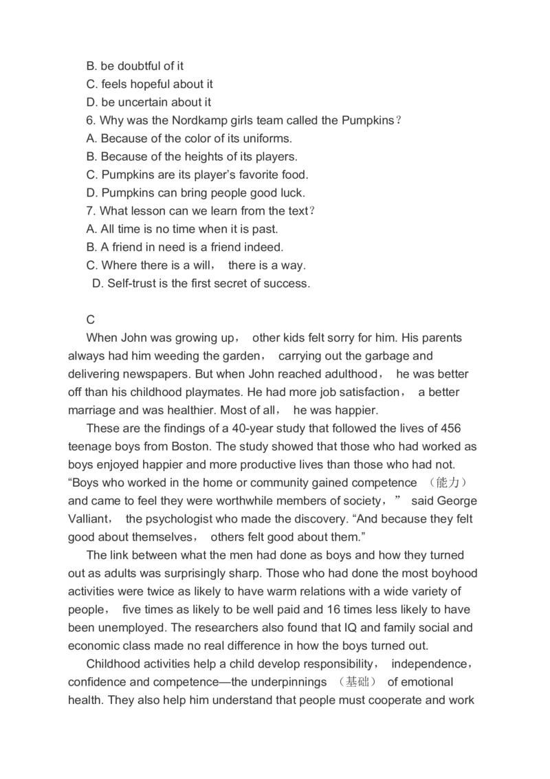 2023届高考英语二轮复习分类综合训练：阅读理解完形填空书面表达（含答案）_3.2025英语总复习_赠品通用版（老高考）复习资料_二轮复习