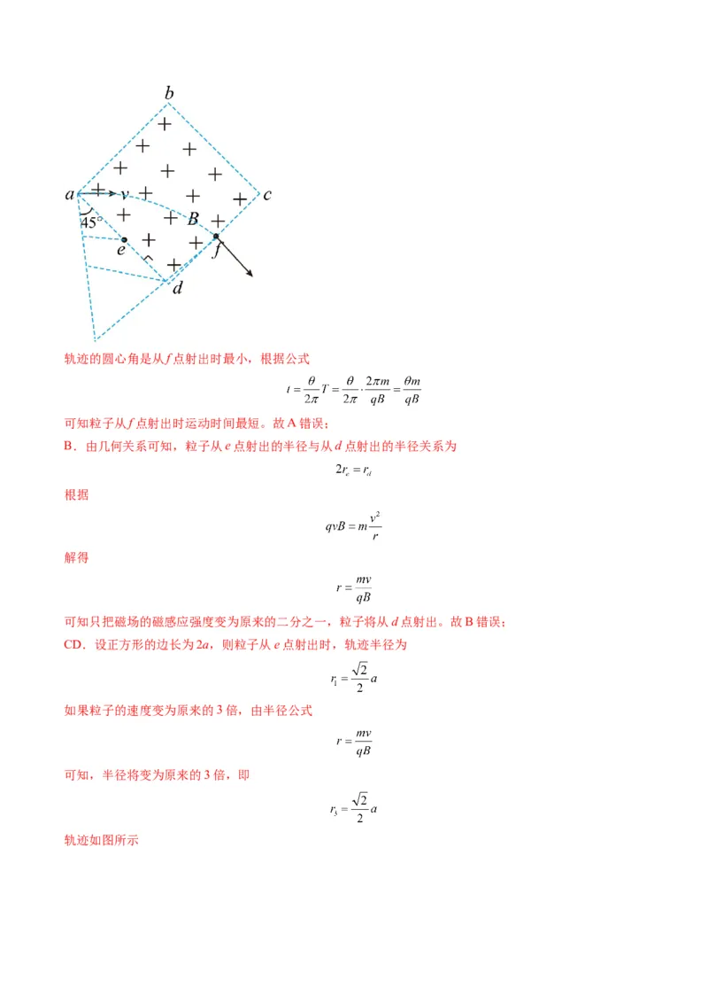 第48讲动态圆、磁聚焦和磁发散问题（练习）（解析版）_4.2025物理总复习_2025年新高考资料_一轮复习_2025年高考物理一轮复习讲练测（新教材新高考）