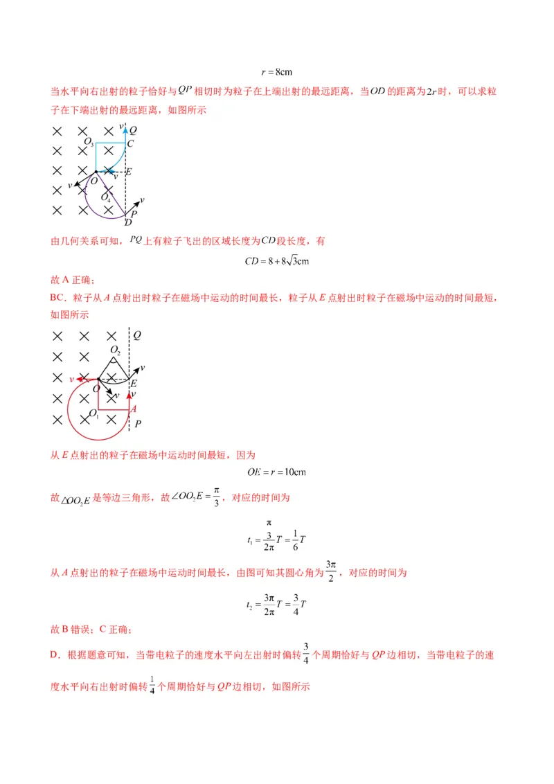 第48讲动态圆、磁聚焦和磁发散问题（练习）（解析版）_4.2025物理总复习_2025年新高考资料_一轮复习_2025年高考物理一轮复习讲练测（新教材新高考）