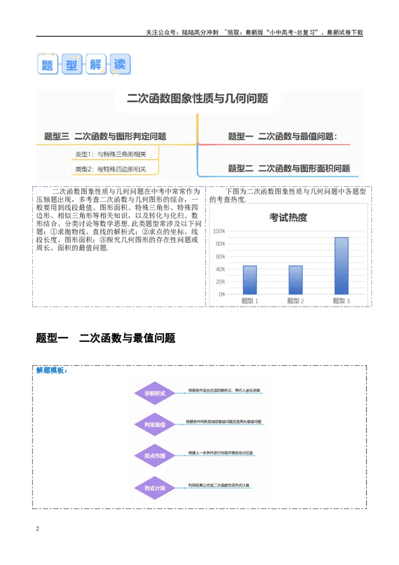 压轴题01二次函数图象性质与几何问题（3题型+2类型+解题模板+技巧精讲）（解析版）_02中考总复习（2026版更新中）_02-数学-中考总复习_2024年中考复习资料_一轮复习资料_❤压轴题❤