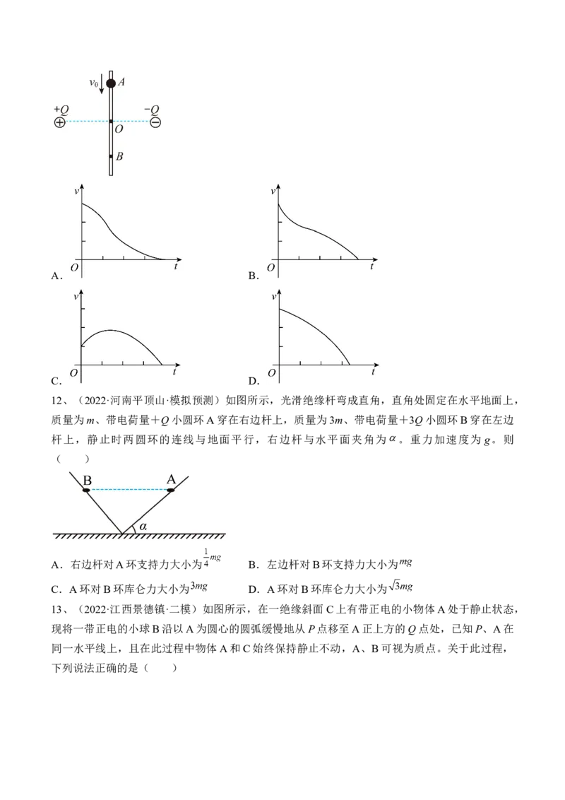 专题7.1　电场力的性质练&mdash;&mdash;2023年高考物理一轮复习讲练测（新教材新高考通用）（原卷版）_4.2025物理总复习_2023年新高复习资料_一轮复习