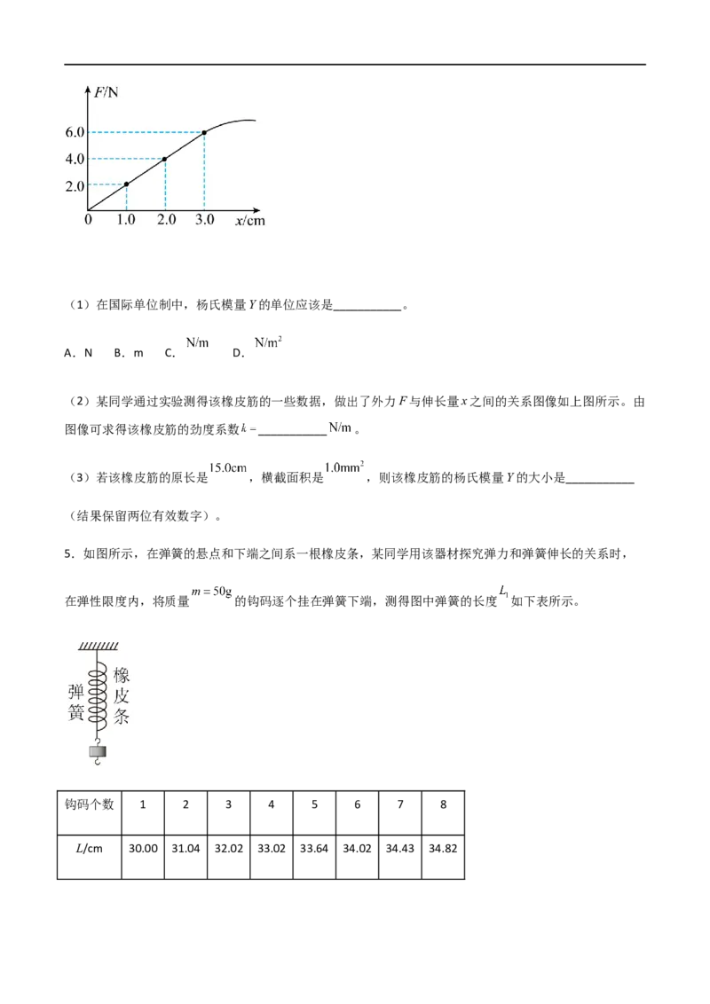 专题12探究弹簧弹力与形变量的关系（原卷版）_4.2025物理总复习_2023年新高复习资料_一轮复习_2023届高三物理一轮复习多维度导学与分层专练